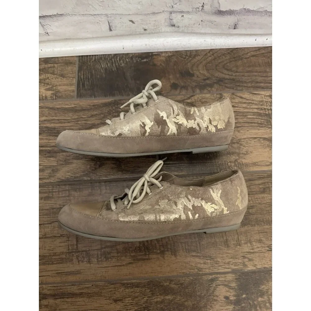 Munro American 9M Petra Taupe Camouflaged Walking Shoe‎ Sneaker Comfort Suede